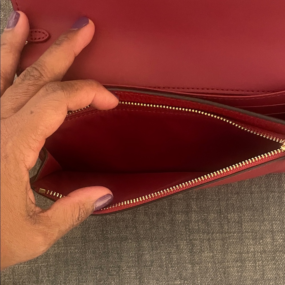 Coach Anna Red Pebble Leather Crossbody - Picture 6 of 15